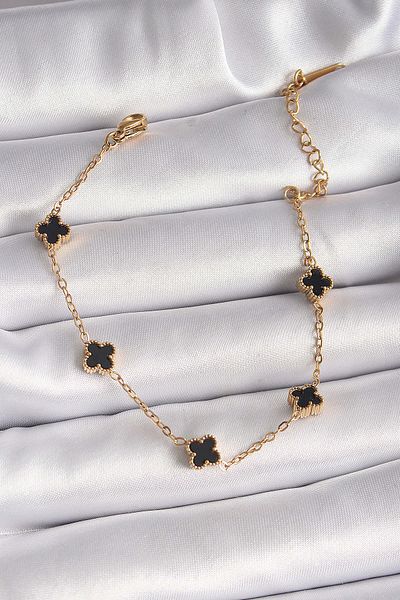 Avantaj Kapıda ®   316L Steel Gold Color Baby Boy Clover Model Women's Bracelet