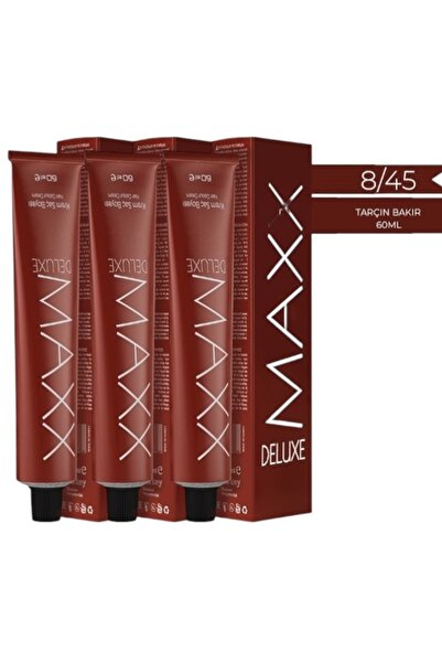 MAXX DELUXE 8.45 Tarçın Bakır Krem Tüp Boya -60 ml 3 Adet