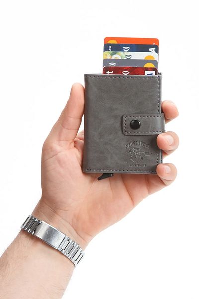 Newish Polo Mechanized Rfid Enabled Patch Wallet Credit Card Holder - Synthetic Leather