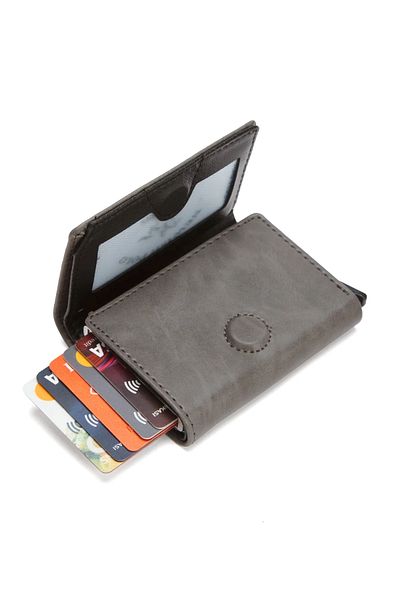 Newish Polo RFID Featured Wallet Credit Card Holder with Mechanism - Artificial Leather