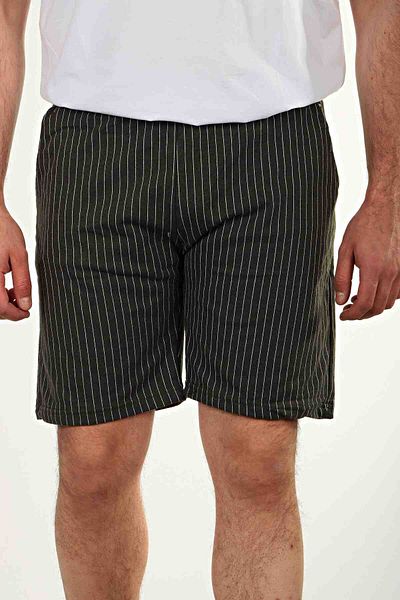 eg38 Striped Jogger Shorts Khaki