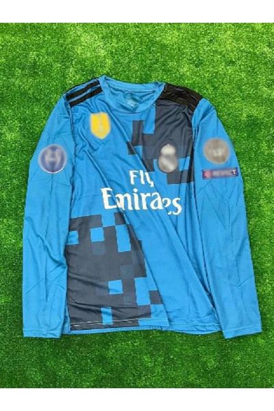 Lion Spor Real Madri'd Ronaldo 2018 τιρκουάζ ποδόσφαιρο Μακρυμάνικη φανέλα ενηλίκων ls