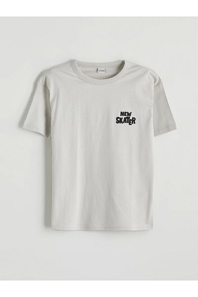 LC Waikiki Lcw Kids Beige Crew Neck Boys T-Shirt