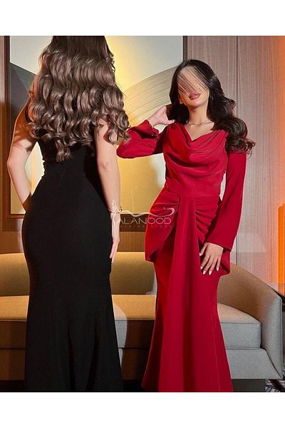 ALANOOD FASHION Soft dress with an elegant design in black and red