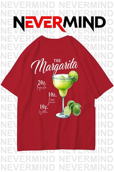 NEVERMIND The Margarita Printed Oversize T-Shirt - 100% Cotton Unisex