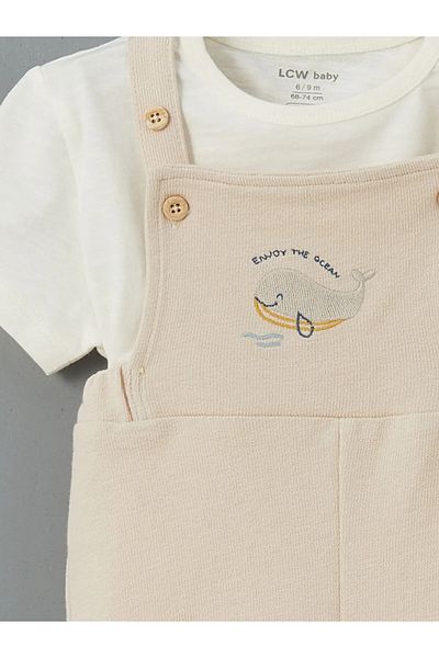 LC Waikiki Organic Fabric Baby Boy Salopet and T-Shirt Set of 2
