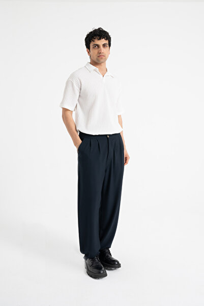 ATE WEAR Baggy Fit Pileli Kumaş Pantolon