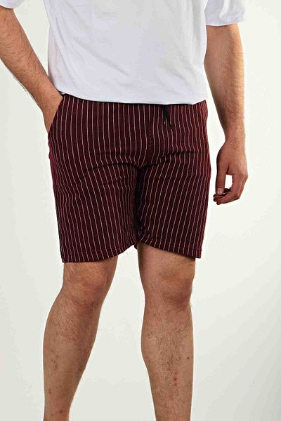eg38 Striped Jogger Shorts Claret Red