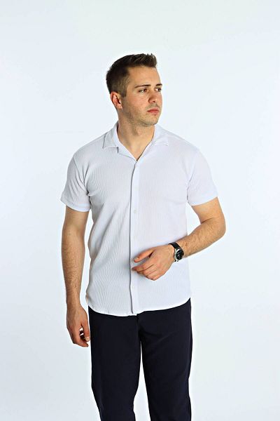 eg38 Syf Short Sleeve Twill Shirt White
