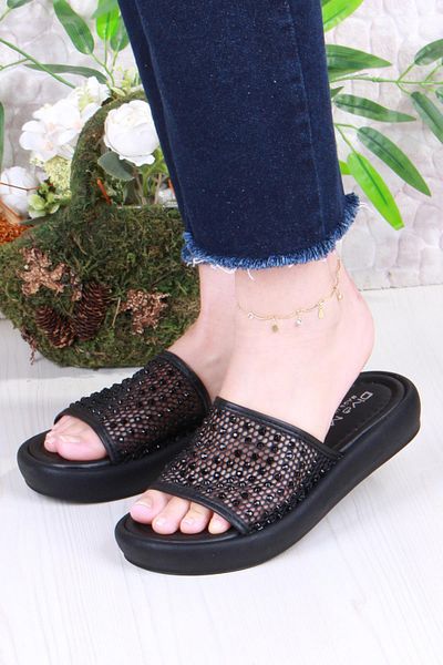 fort 35035 Diva Comfort Lace Stone Detailed Women's Slippers
