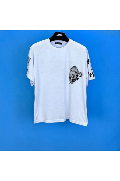 eg38 Tmb Mask Oversize T-Shirt White