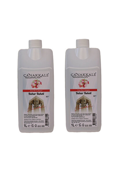 ÇANAKKALE kolonyaları (Şeffaf Renksiz) - 2 Adet Buket Kolonyası - Litrelik -(BİDON) Korumalı Kapak - Yeni Model