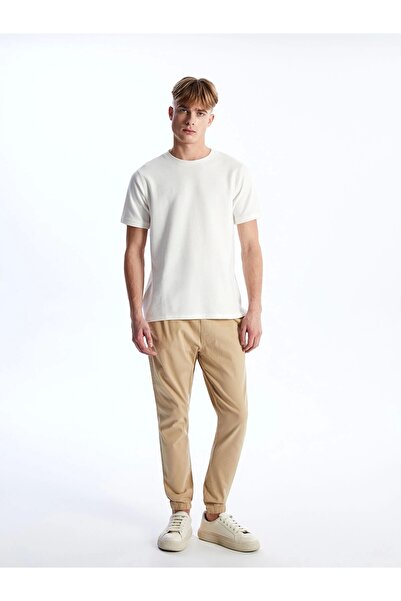 LC Waikiki Ανδρικό παντελόνι Jogger XSIDE Beige Slim Fit Gabardine