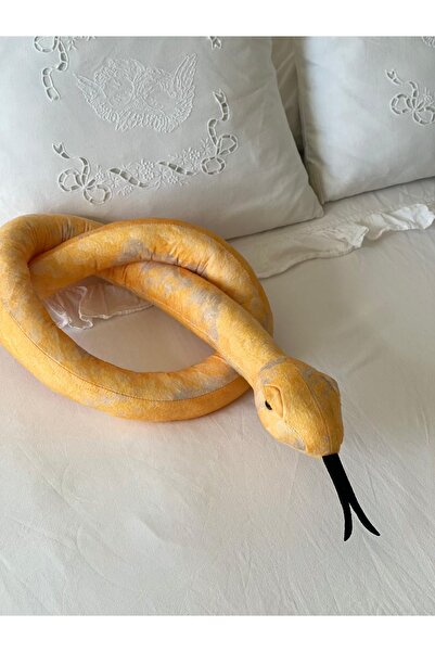 MR.Frenks Çocuk Sevimli Yılan Oyun Arkadaşı Peluş Yastık Sarı 120 cm