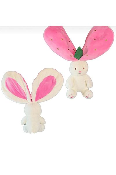 doğan hediyelik 50 cm Pink Light Colored Strawberry Rabbit Plush Toy 2-Faced Pillow