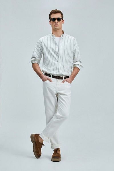 Lufian 111010639 Nicer Men's Basic Shirt Regular Fit Men's Shirt Green