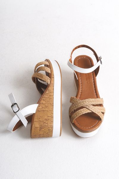 Shoesers Women's Special Design Asymmetrical Strap Casual Wedge Heeled Shoes, Elegant Sandals