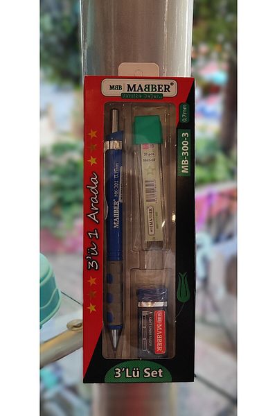 ada çanta kırtasiye Set of Pencils with 0,7 Tip (Pencil/Pen Tip/Eraser) Navy Blue