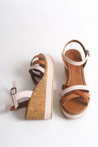 Shoesers Women's Special Design Asymmetrical Strap Casual Wedge Heeled Shoes, Elegant Sandals