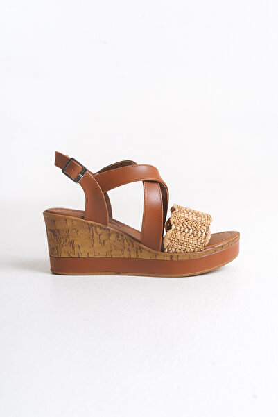 Shoesers Women's Special Design Straw Strap Wedge Heeled Shoes, Casual Straw Sandals