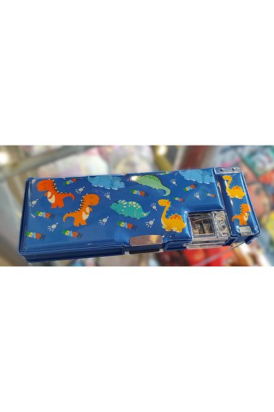 ada çanta kırtasiye Pencil Case with Sharpener Lid for Boy 3 Compartments