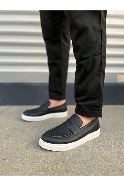 Joy Ayakkabı JY180 Estilo X Laceless Skin Ανδρικά καθημερινά αθλητικά κλασικά παπούτσια CBT - Μαύρα