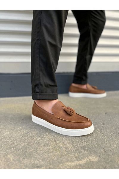Joy Ayakkabı Komen Jy153 Bloom Laceless Tasseled Skin Men's Casual Sports Classic Shoes Cbt - Tan