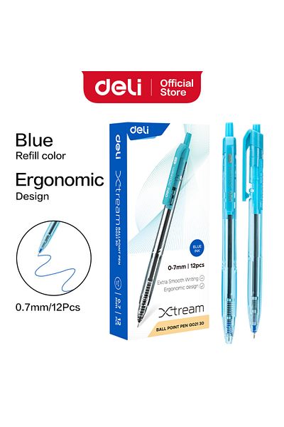 Deli Q02130 X-Stream 0.7mm Ballpoint Pen – For Everyday Writing & Mobile Notes