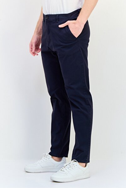 883 Police Men Slim Fit Solid Chino Pant, Navy