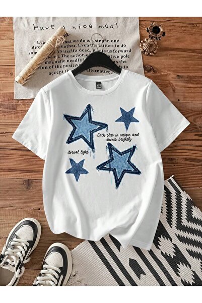 Tarzsokak Μπλουζάκι με στρογγυλή λαιμόκοψη και κοντό μανίκι με σχέδιο αστεριών
