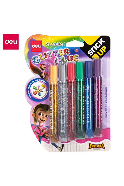 Deli غراء لامع Deli EA71101 سعة 12 مل*6 - مثالي للأعمال اليدوية والديكورات ال...