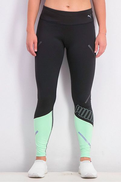 Puma Women Runner Id Thermo Thight, Black and Green Glimmer
