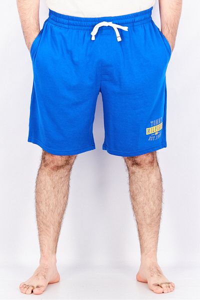 Tommy Hilfiger Men Drawstring Graphic Print Sleepwear Shorts, China Blue