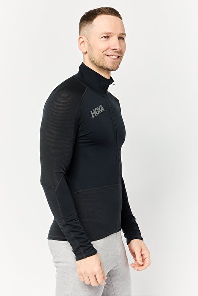 hoka Men Sportswear Fit Long Sleeve Outdoor Sweatshirts, Black