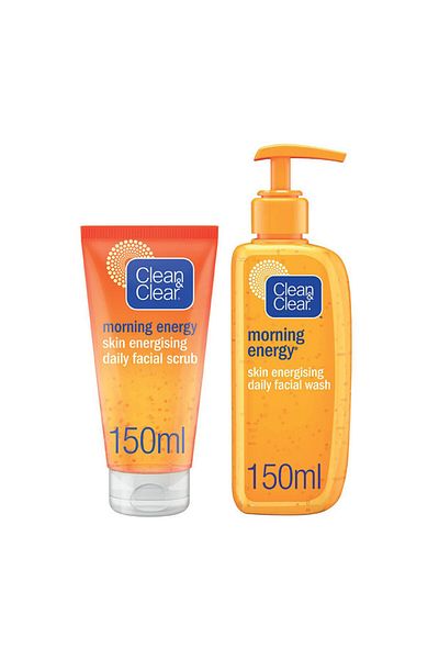 Clean & Clear Morning Energy Facial Scrub 150 ml + Facial Wash 150 ml