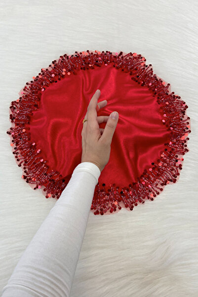 ZEYMERADE منديل العريس الأحمر للعروس، مطرز بالترتر والخرز، ختان الزفاف هينا و...