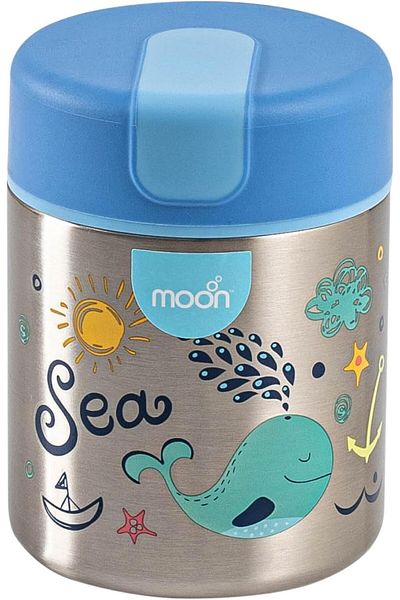 Moon Double Wall SS Food Jar 10oz 88x88x125mm-Blue