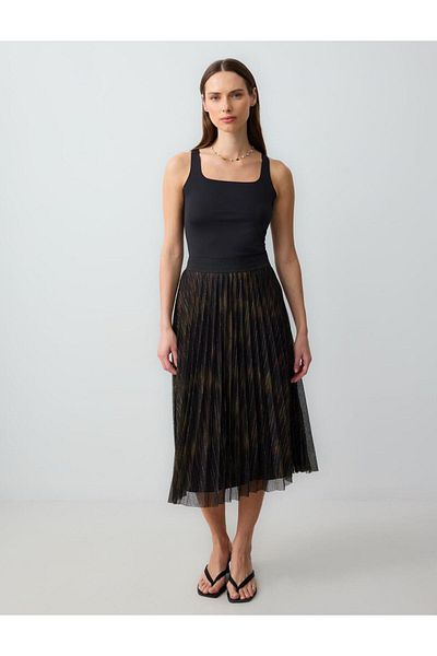 Jimmy Key Multicolor Pleated Midi Skirt