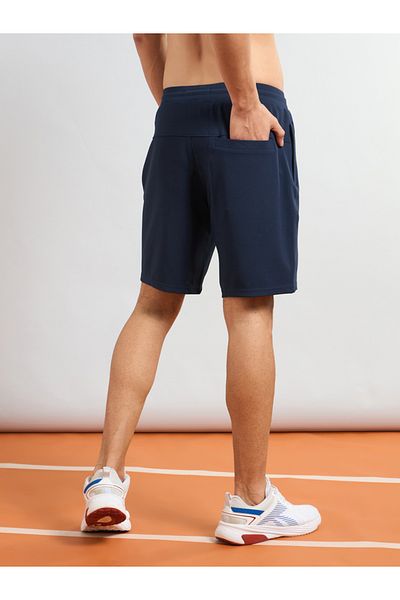 Technosport By Styli Solid Slim Fit Sports Shorts with Drawstring