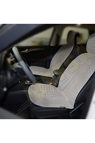 BTM OTOMOTİV وسادة مقعد السيارة باللون الرمادي الأمامية مكونة من قطعتين من قم...