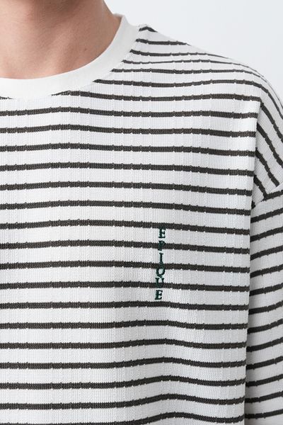İLKCET MODA Ανδρικό μπλουζάκι με ριγέ Mink Casual Cut