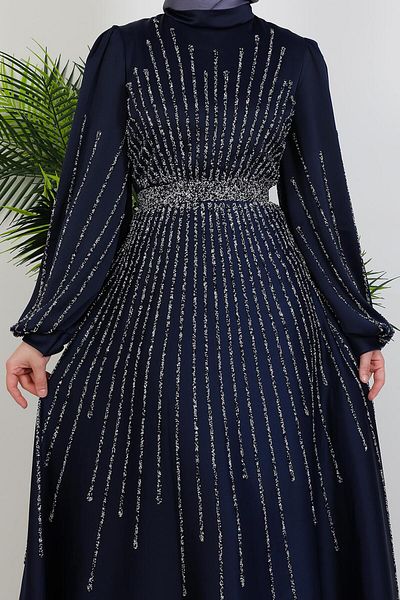 GİYZAMİLA Βραδινό φόρεμα Madame Giyza Navy Blue