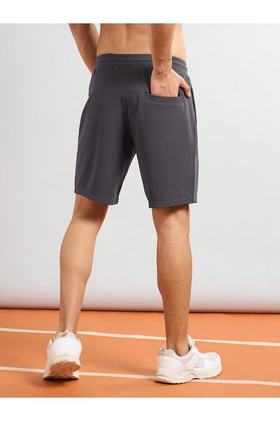 Technosport By Styli Solid Slim Fit Sports Shorts with Drawstring