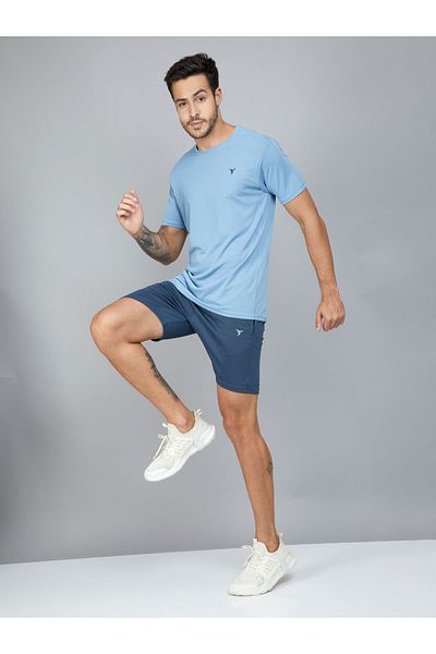 Technosport By Styli Men Solid Slim Fit Shorts with TECHNO DRY