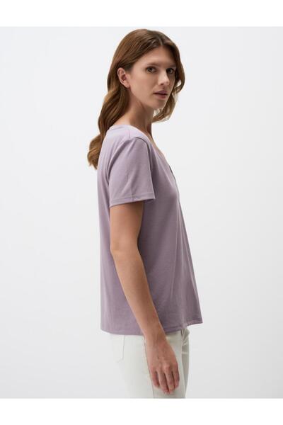 Jimmy Key V Neck Short Sleeve Basic T-Shirt