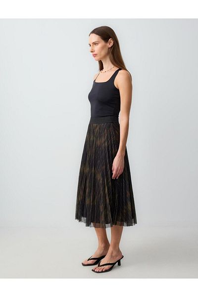 Jimmy Key Multicolor Pleated Midi Skirt