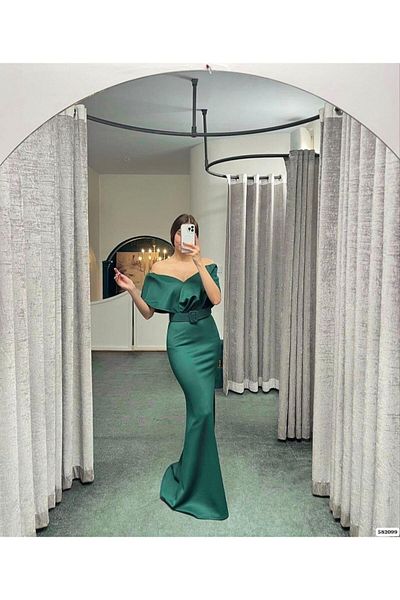 Modafeminen Βραδινό φόρεμα Scuba Belted Fish 582099 Emerald