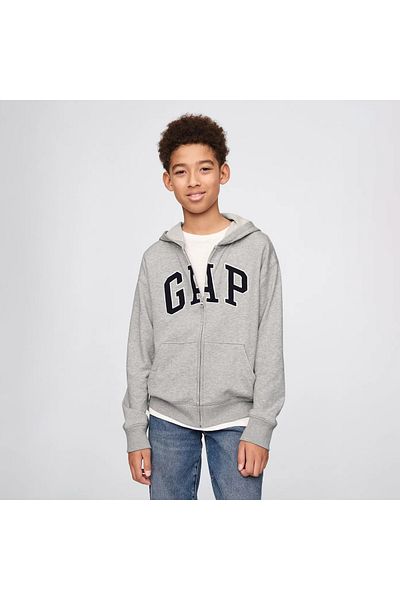 GAP Relaxed Fit Zippered Children's Gray Sweatshirt