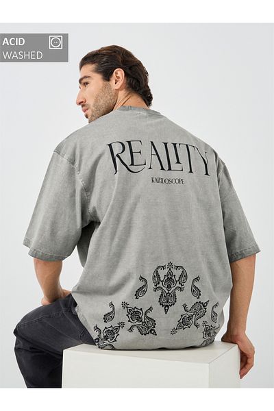 Styli Slogan Print Oversized Round Neck T-Shirt