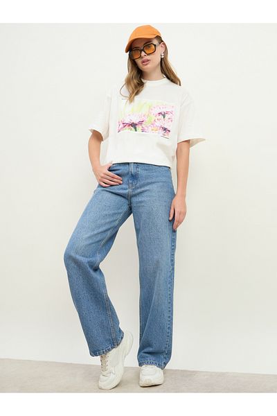 Styli Floral Graphic Print Short Sleeve Jersey Oversized T-Shirt